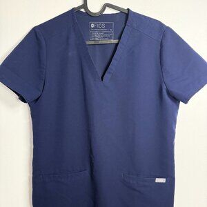 FIGS Technical Collection Scrub Top Navy Blue Size XS V-Neck Healthcare Uniform